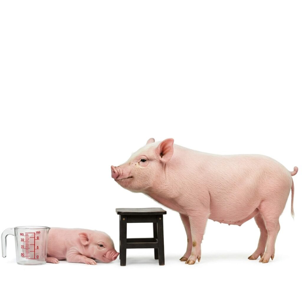 Miniature pig growth compariso